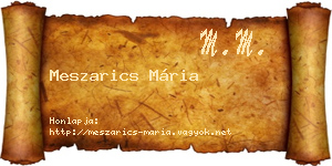 Meszarics Mária névjegykártya